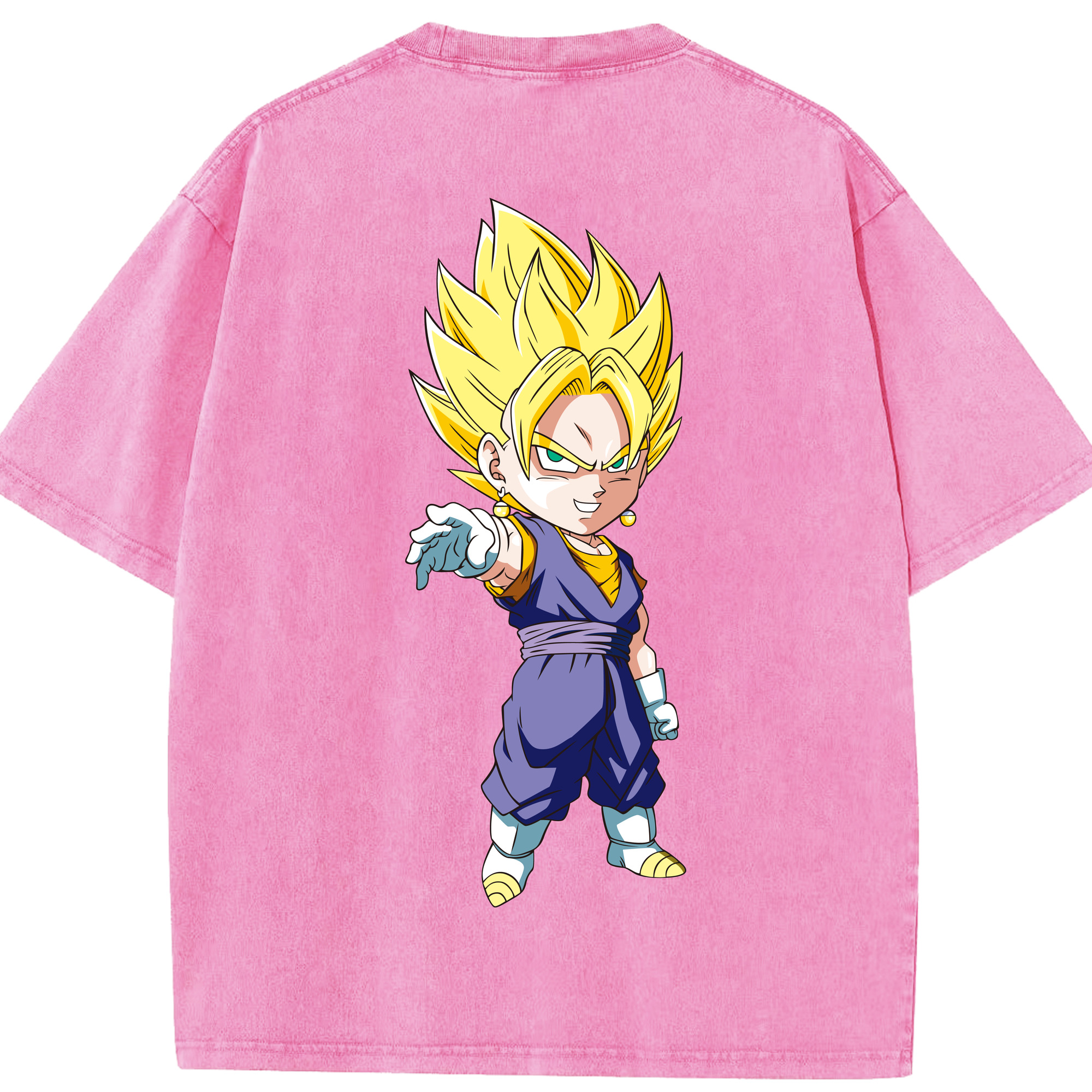 （画像用） ドラゴンボール ベジット DRAGON BALL Vegetto 綿100% ヴィンテージ風 半袖Tシャツ（背面プリント）